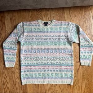 The Limited Woman’s Small Fair Isle Wool Blend Crew Neck Long Sleeve Sweater